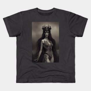 Raven Warrior Queen of the Dark Realm Kids T-Shirt